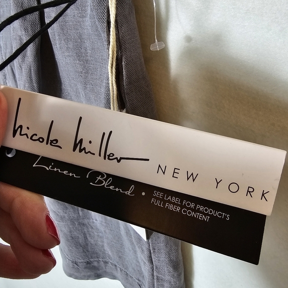 Nicole Miller Vintage Look Linen Blend Gray Shorts Women's Size 10 NWT - Picture 8 of 11